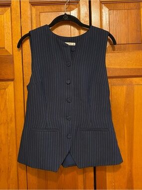 Abercrombie & Fitch Navy Pinstripe Vest